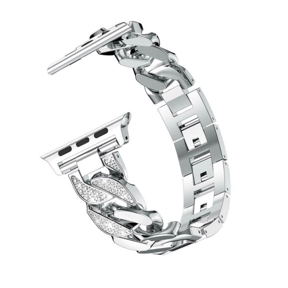JewelTech 4 - Women Apple Watch Strap - Braided Pattern and Zircon Studded