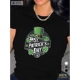 thumbnail image 2 of 1pc Women's St. Patrick'S Day T-Shirt, Casual Round Neck, Geometric Leprechaun and Shamrocks Design, 2 of 8
