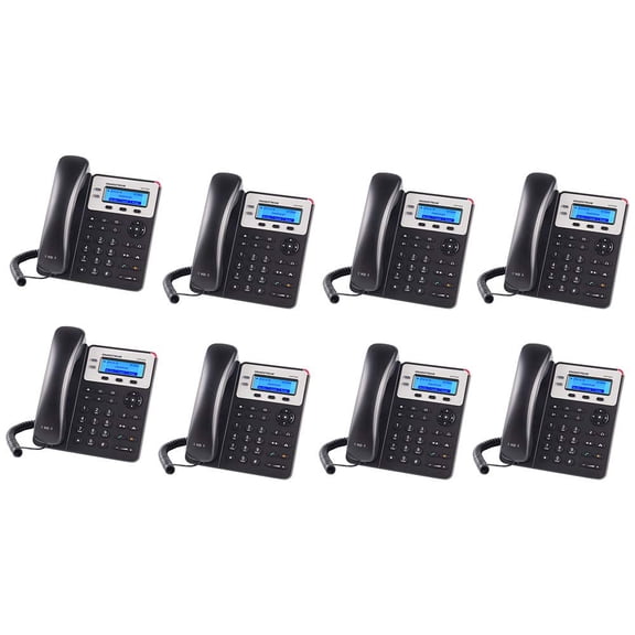 grandstream gxp1625, 2 sip acct., smb ip phone, multi-language poe bundle of 8
