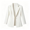 thumbnail image 4 of LEKWK Blazers for Women Business Casual Open Front Long Sleeve Suit Jacket Slim Fit Lapel Collar Elegant Workwear Coat for Office Meeting, 4 of 9