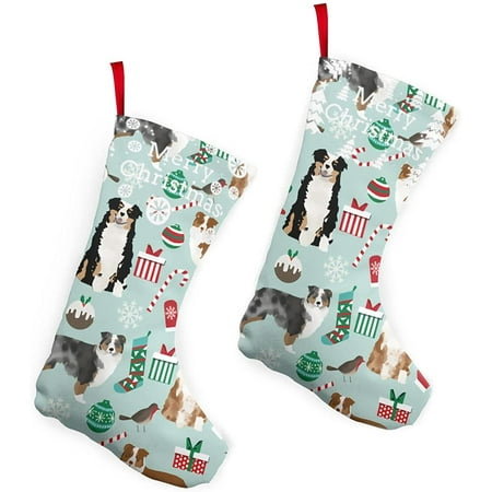 Australian Shepherd Christmas Cute Aussie Dogs Christmas Stockings 2pack, Large Festival