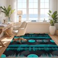 thumbnail image 3 of Design&I 2'x3' Ultra Soft Door Mat, Classic Record Album With Electric Teal Accents And Black Circle None Fluffy Washable Easy Care Indoor rug for Bedside Entryway, 3 of 7