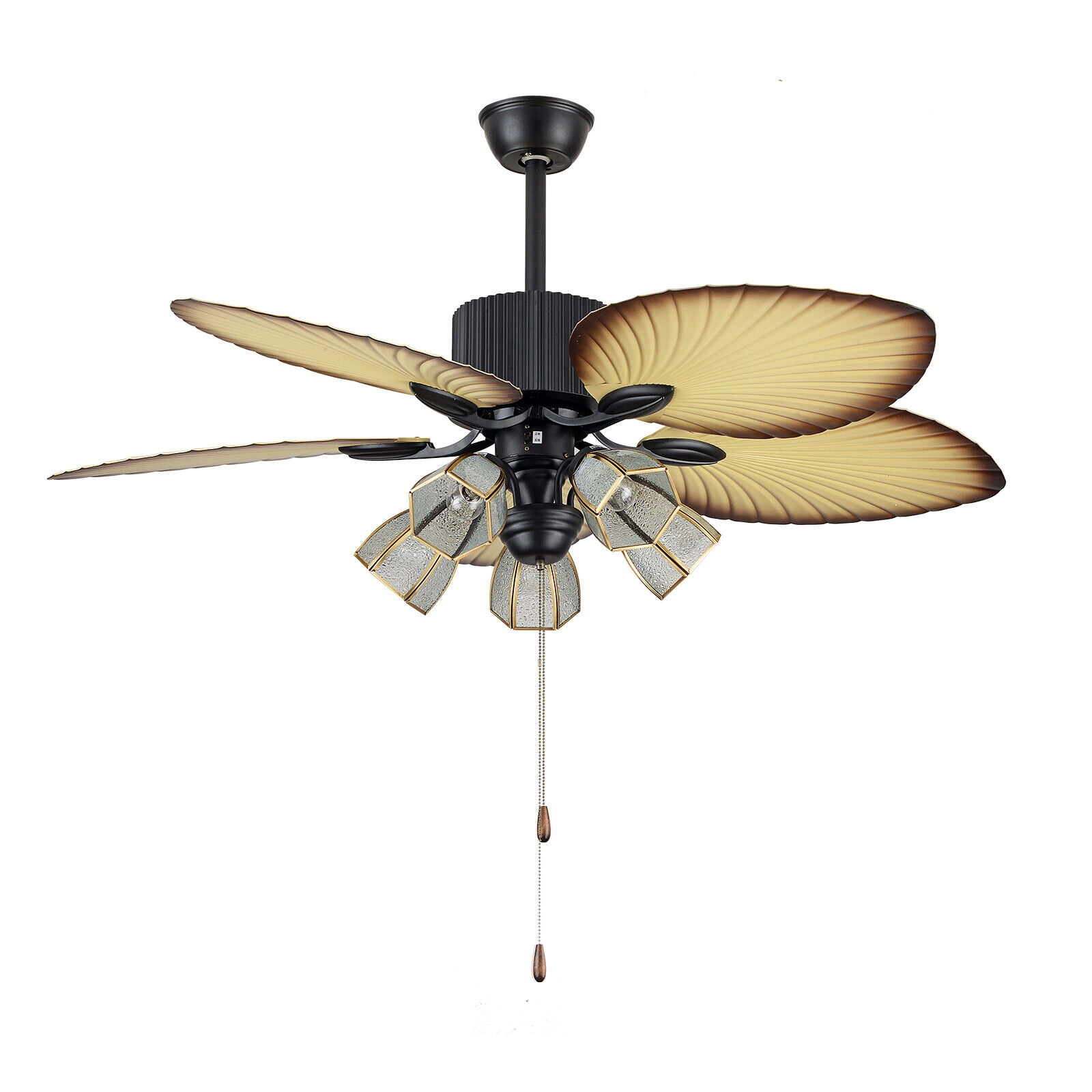 52inch Ceiling Fan with Light Remote Control Reversible 5 Palm Tropical Blades