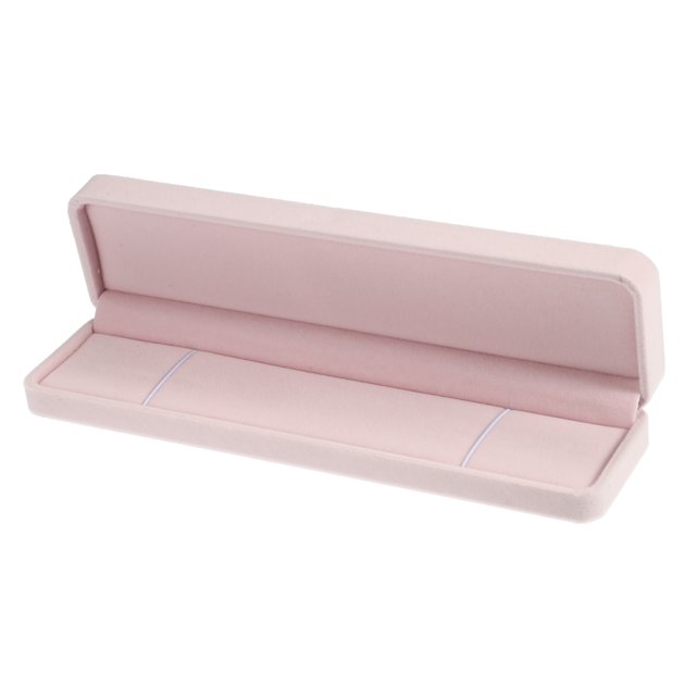 Caja de pulsera de lujo Caja de presentación de joyería para eliminación de compromiso Caja decorativa Suede Pink