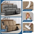 thumbnail image 5 of 100% Waterproof Recliner Sofa Cover-Non Slip Split Couch Covers for Reclining Couches with Elastic Straps,Couch Covers for 3 Cushion Couch Sofa Pet Friendly(Camel, 3 Seater), 5 of 13