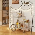 thumbnail image 5 of Gymax Bar Cart 3-Tier Home Bar Serving Cart on Wheels w/ Mirrored Shelves, 5 of 9