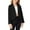 Black, variant on CPNG Girls Blazer Jacket Solid Color Lapel Office Casual Lightweight Plus Size Ruched 3/4 Sleeve Blazer Jacket Suit Open Front Long Sleeve Blazers