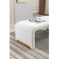 thumbnail image 6 of 43.3" Foot of Bed Benches, Bedside Bench for Bedroom, Tufted Bench Ottoman Footstool Bedroom Bench Shoe Bench With Gold Metal Legs, Ivory, 6 of 7