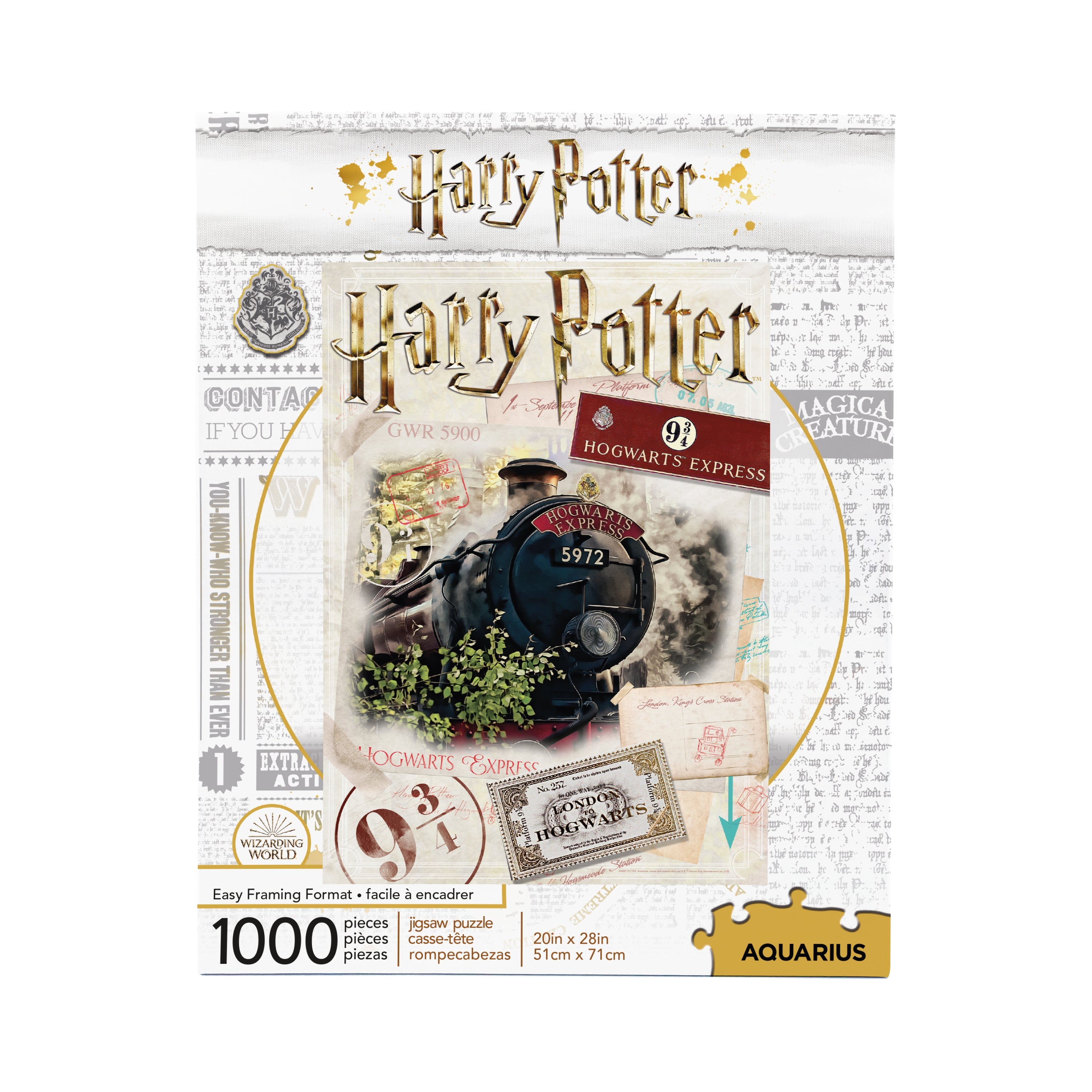 Aquarius Harry Potter Puzzle 1000 Pezzi - Il Mondo Magico, 50x70 Cm, Licenza Ufficiale