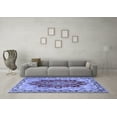 thumbnail image 3 of Ahgly Company Machine Washable Indoor Square Persian Blue Traditional Area Rugs, 5' Square, 3 of 4