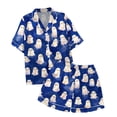 thumbnail image 7 of Halloween Pajamas Halloween Satin Pumpkin Pocket Button Nightwear Pajamas for Women Set, 7 of 7