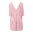 thumbnail image 3 of Women's Neck Dress for Women V Neck Shirt Dress Sparkly Half Sleeve Loose Party Club Cocktail Dress, 3 of 9