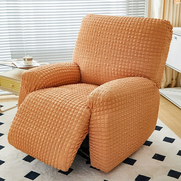 Nvzi Funda de sofá Fundas de sofá 1 plaza Funda de sillón reclinable naranja para sofá de sala de estar Fácil ajuste Lavable Muebles Protector de sofá