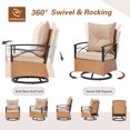 thumbnail image 5 of MELLCOM 3 Pieces Patio Furniture Set, Outdoor Swivel Patio Rocker Chairs with Thick Cushions and 2-Tier Coffee Table, Oversize Wicker Bistro Conversation Sets for Garden, Balcony, Backyard, Beige, 5 of 8