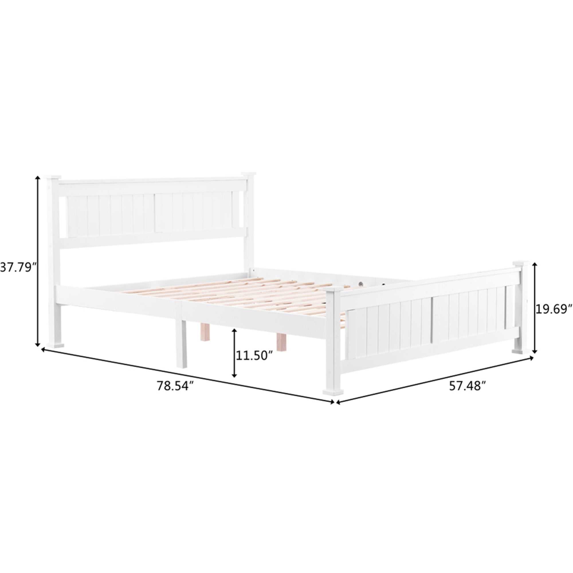Kadyn Home Modern Queen Size Bed Solid Wood Bed Frame Queen Size Bed Full Size Bed Frame with Headboard Bedroom Bed with Footboard, Solid Wood Slat Support, No Springs, White Kadyn Home Modern Queen Size Bed Solid Wood Bed Frame Queen Size Bed Full Size Bed Frame with Headboard Bedroom Bed with Footboard, Solid Wood Slat Support, No Springs, White