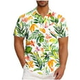 thumbnail image 2 of VBTAPA Mens Hawaiian Shirt Short Sleeve Button Down Shirts Tropical Floral Summer Beach Shirt Holiday Sales Yellow XXXL, 2 of 6