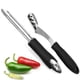 thumbnail image 1 of Descorazonador de chile jalapeño, juego de 2, de acero inoxidable, con rebanada dentada y mango de goma, 1 of 5