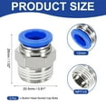 thumbnail image 2 of 5 Pcs NPT Push to Connect Air Fittings, Male Straight 12mm Tube OD x 1/2" NPT Thread Air Quick Connector, Blue, 2 of 7