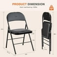 thumbnail image 3 of Folding Chair, 4 Pack Metal Padded Chairs for Outdoor & Indoor, Events Office Wedding Party, 330lbs Capacity, Black, 3 of 7