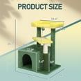 thumbnail image 2 of ZephyPaws 29in Cute Cat Tree Kitten Tower for Indoor Cat,Sisal Scratching Posts with Condo,Jump Platform Cat Furniture Activity Center Play House,Yellow Green, 2 of 9