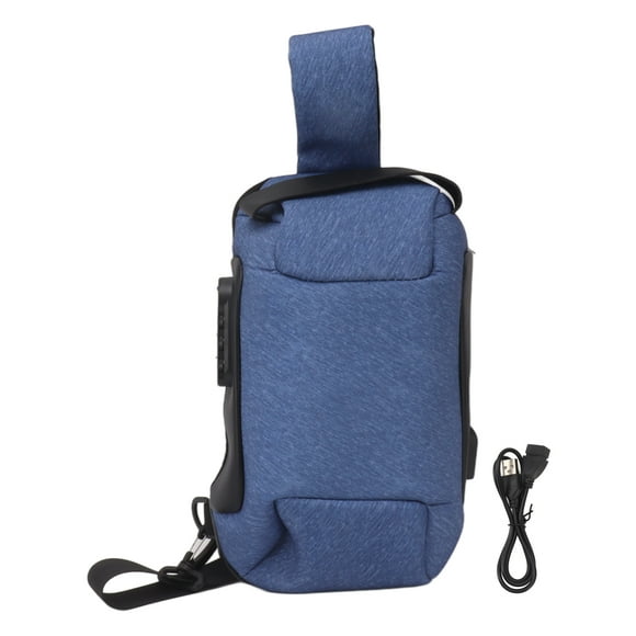Bolsa para cámara de lona de alta densidad, impermeable, de gran capacidad, con correa de hombro ancha y cierre con contraseña, para viajes, color azul