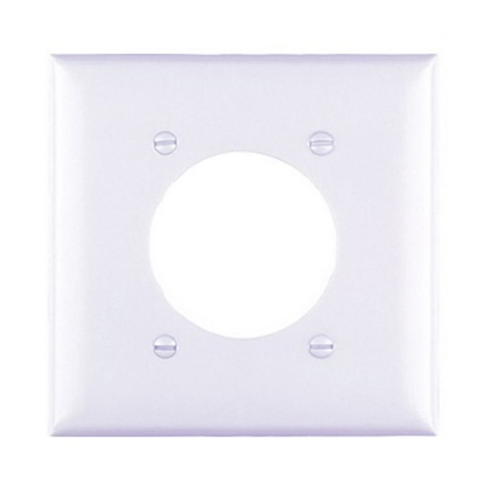 Pass and Seymour White 2Gang Single 2.156" Receptacle Wallplate Dryer