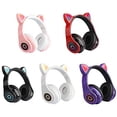 thumbnail image 3 of ZJWD Lindos Auriculares inalámbricos con Orejas de Gato, Bluetooth 5.0, Auriculares supraaurales con luz LED de 7 Colores, Control de Volumen Plegable para teléfonos Inteligentes, tabletas, computadoras Zhivalor Audífonos True Wireless, 3 of 8