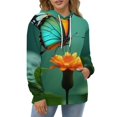 thumbnail image 4 of Vibrant Butterfly Floral Print(1)-2 3D Print Hoodie Men Women Autumn Thin Pullover Sweatshirt Vintage Streetwear Tops, 4 of 6