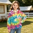 thumbnail image 4 of Tdoqot Girls Tie Dye Fashion Hoodie- Long Sleeve Casual Fall Cute Kids Pullover Sweatshirt Multicolor Size 4-14, 4 of 7