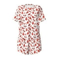 thumbnail image 7 of Ratiio Red Birds Print Womens Pajama Sets 2 Piece Soft Short Sleeve Top and Shorts Sleepwear Round Neck Pjs Lounge Set, 7 of 7