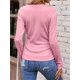 thumbnail image 2 of Solid V Neck T-Shirt, asymmetrical Hem Long Sleeve Top, Women's Clothing, 2 of 5