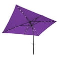 Rectangular Solar Powered LED Lighted Patio Umbrella 10' x 6.5' By