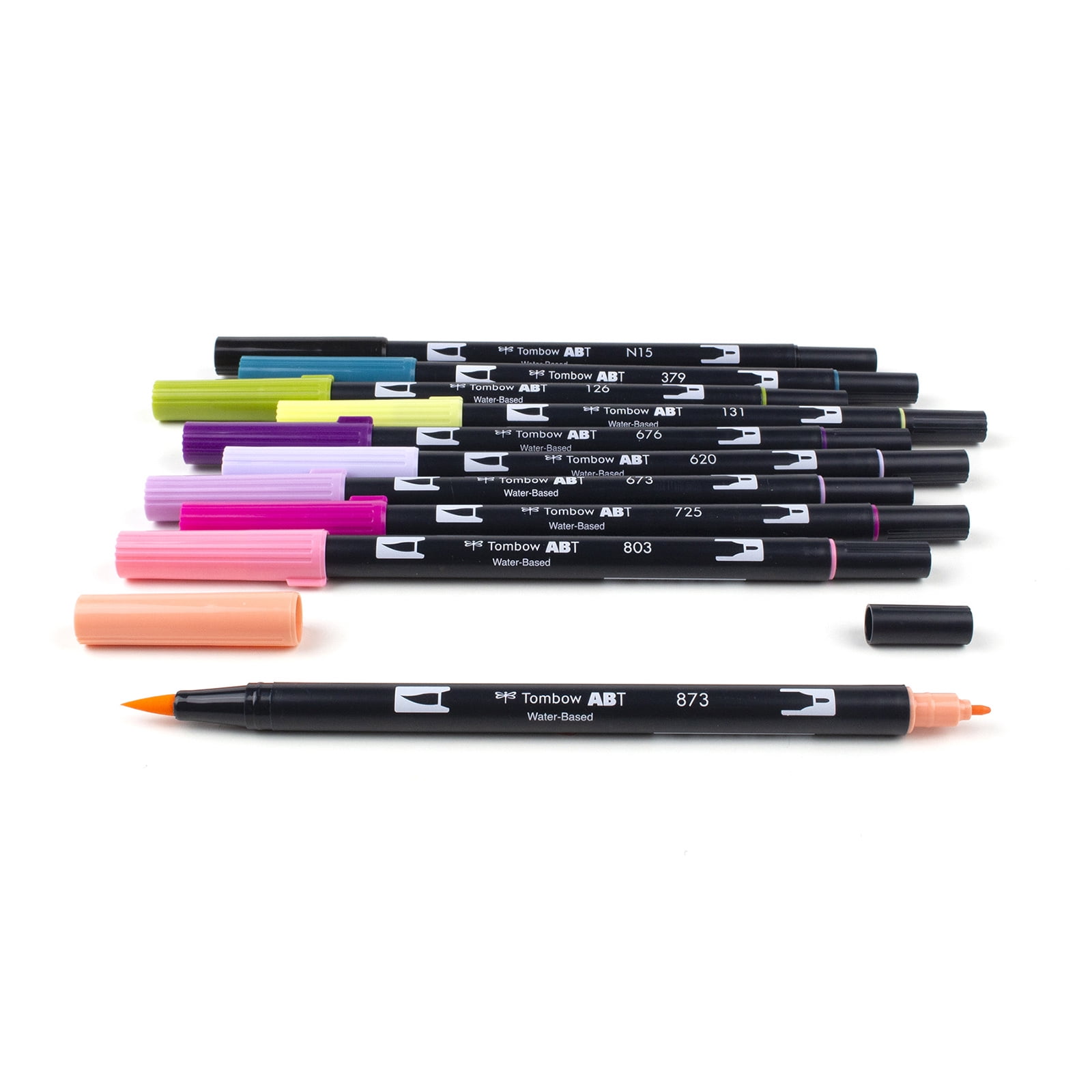 Tombow 72463 Dual Brush Pen Art Markers, Lettering Favorites, 10-Pack + Free Fudenosuke Brush Pen