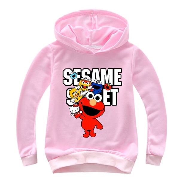 Ropa para niños, Sudadera con capucha y dibujo de Elmo de Barrio Sésamo para niñas, camisetas de manga larga para niños, pulóver, abrigo para bebé, chándales 11T Gao Jinjia LED