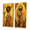 thumbnail image 3 of Designart "Orisha Oshun African Goddess with Mirror III" African American Woman Framed Wall Art Set Of 2 - Glam Gold Framed Wall Art Set Of 2, 3 of 6