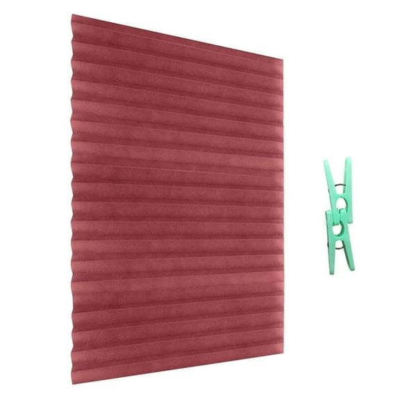 CozyQx Home Essentials Household Cordless Blind Light Filtering Fabric Pleated Shade for Balcony Cafe Window Bathroom Curtain 35.4 X 59 inch Home Decor Red