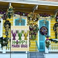 thumbnail image 3 of Newhomestyle Happy Mardi Gras Boil Crawfish Garden Flag, Fleur De Lis Beads Carnival Celebrate Prom Decorative Yard Outdoor Small Decor, Masquerade Party Home Outside Decorations 12x18, 3 of 5
