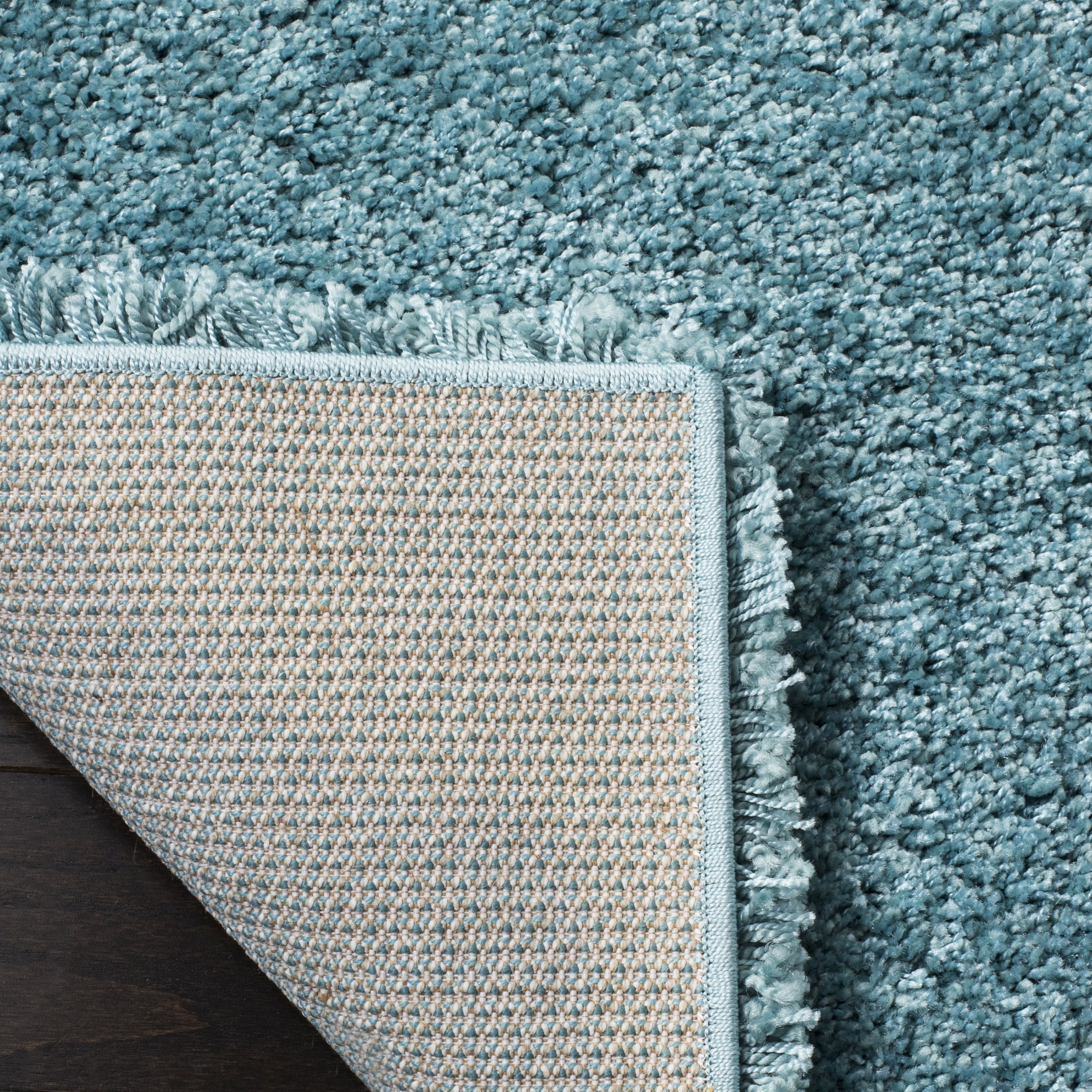 SAFAVIEH Milan Harlow Solid Plush Shag Runner Rug, Aqua Blue, 2' x 14' - Modern Design, Aqua Blue, Non-Shedding & Easy Cleaning, Ultra Plush Thick Pile, Ideal for Living Room, Bedroom, Entryway