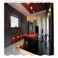 thumbnail image 3 of Ambesonne Modern Shower Curtain, Pool Game Snooker Table, 69"Wx75"L, Red Brown White, 3 of 3