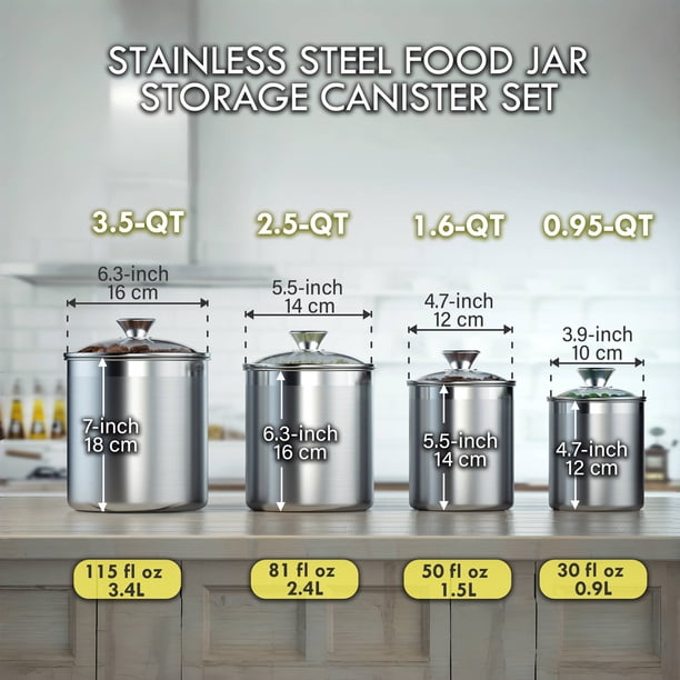Cooks Standard Food Jar Set - Glass - Walmart Business Supplies