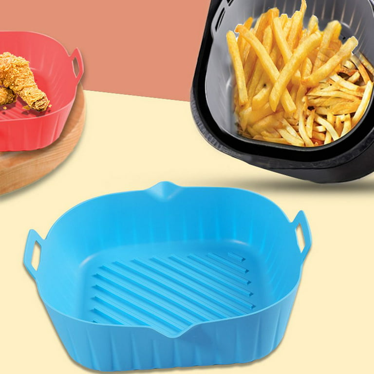 Air Fryers Oven Baking Tray Fried Chicken Basket Mat Air Fryer Silicone Pot  Round Replacement Grill Pan Accessories