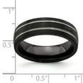 thumbnail image 7 of Edward Mirell Titanium Black Ti Textured Lines 7mm Band, 7 of 7