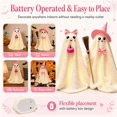 thumbnail image 4 of Light Up Plush Ghost Halloween Decor, Large LED Standing Spooky Cute Ghost Figure, Indoor Outdoor Reusable Halloween Ornament for Front Door Porch Yard Garden Home Party Decor(B), 4 of 9