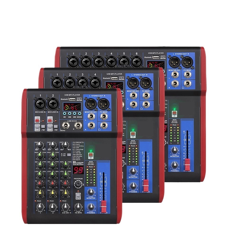 Professional Mixer, DJ Mixer with Bluetooth 5.0 99 DSP Digital Effects for Studios, Bars