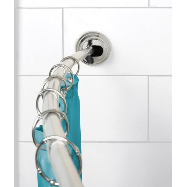 Zenna Home Adjustable Curved Shower Rod, Moen 72 In Chrome Curved Adjustable Shower Curtain Rod