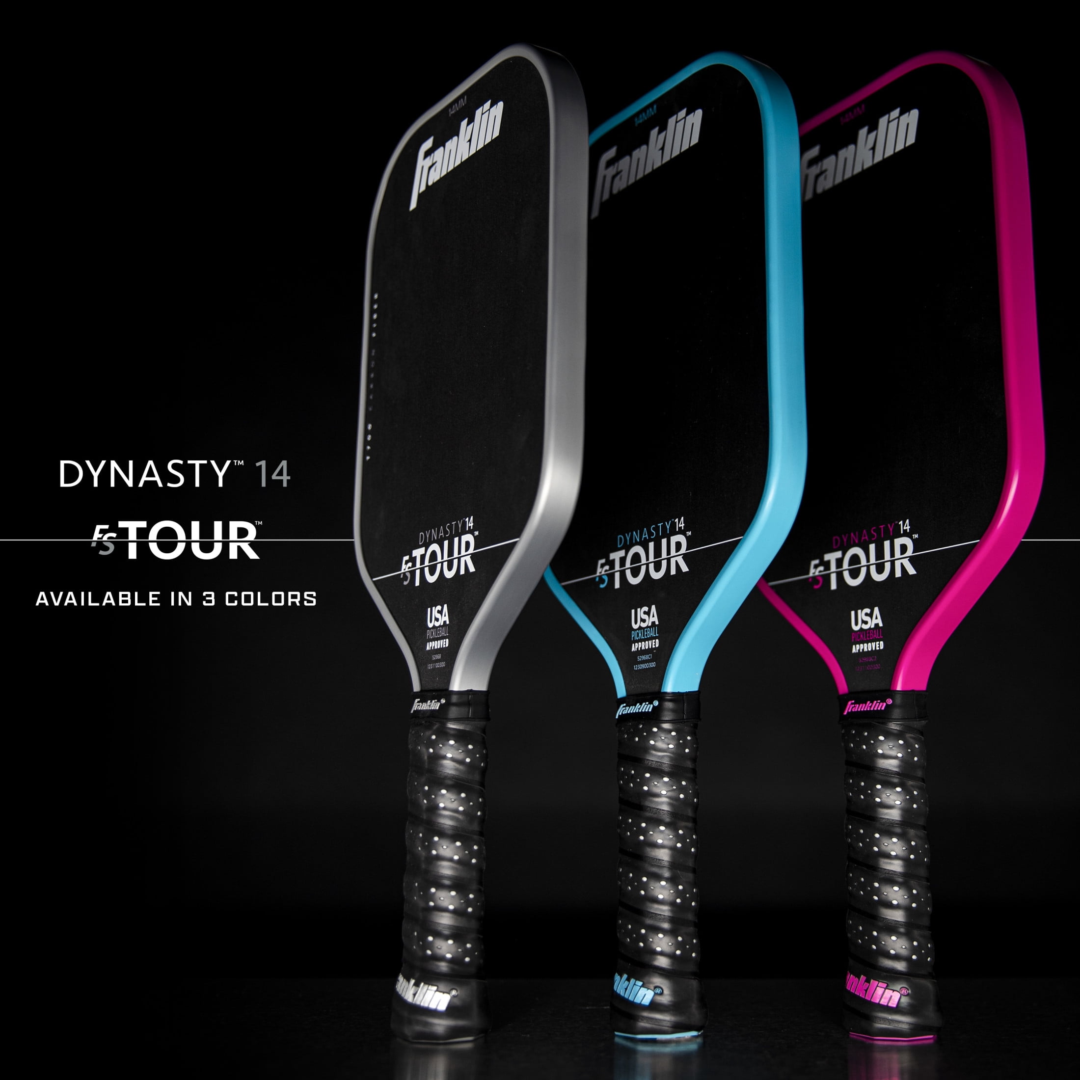 Franklin Sports Pro Pickleball Paddles - FS Tour Series Carbon Fiber Pickleball Paddles - Official USA Pickleball (USAPA) Approved Paddles - Dynasty Pro Player Paddle - 14mm Polymer Core - Pink