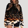 thumbnail image 2 of Towmus Halloween Sweatshirt for Women Casual Long Sleeve Crewneck Pullover Tops Funny Graphic Pumpkin Cute Print Blouses, 2 of 4