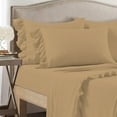 thumbnail image 2 of 4 Piece Corner Ruffle Sheet Set, 3" Inch Corner Ruffle On Flat Sheet, 10 Inch Deep Pocket, 100% Egyptian Cotton, 800 TC, Cal King Size, Solid Taupe, 2 of 6