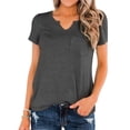 thumbnail image 2 of Sonducket Camisa de manga corta con cuello en V en la parte delantera para mujer Prendas para la parte del cuerpo Gris L Sonducket AP001699-06, 2 of 6