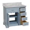 thumbnail image 4 of Aria 36" Bathroom Vanity with Powder Blue Cabinet and Carrara Marble Top, 4 of 6